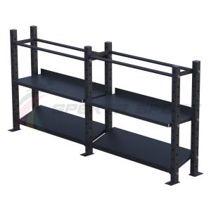 Купить Модульный стеллаж для гантелей, гирь и медболов 2580х430х1200 (2 секции) в Петровске 