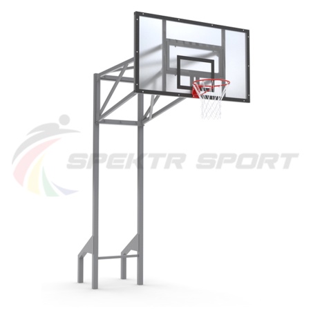 Купить Стойка баскетбольная уличная усиленная со щитом из оргстекла, кольцом и сеткой SP D 413 в Петровске 