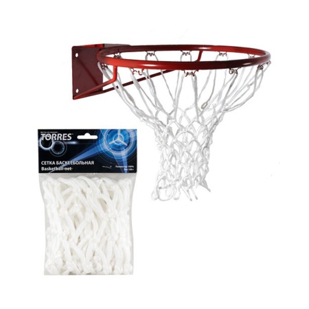 Купить Сетка баскетбольная Torres, нить 6 мм, белая в Петровске 