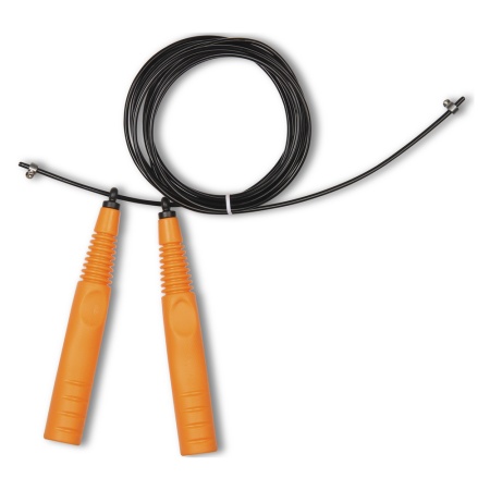 Купить Скакалка высокооборотная Кроссфит стальной шнур в оплетке 2.9 м чёрно-оранжевая в Петровске 